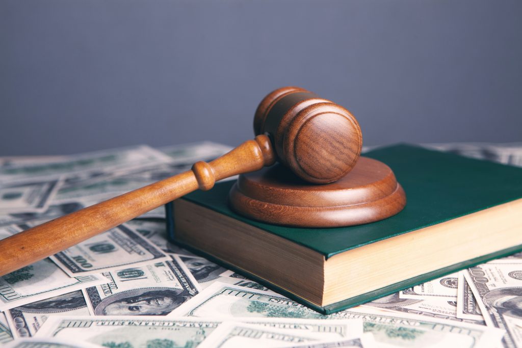 an image symbolizing law and money for the compensation that asbestos victims deserve