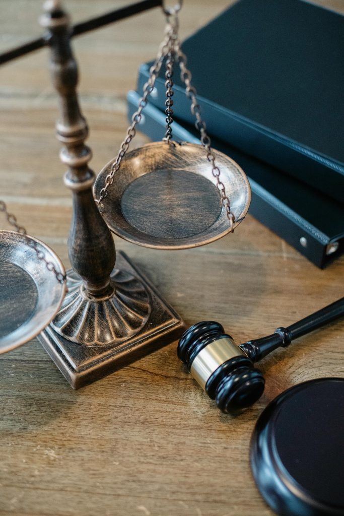 a symbol of justice for a legal case relative to asbestos